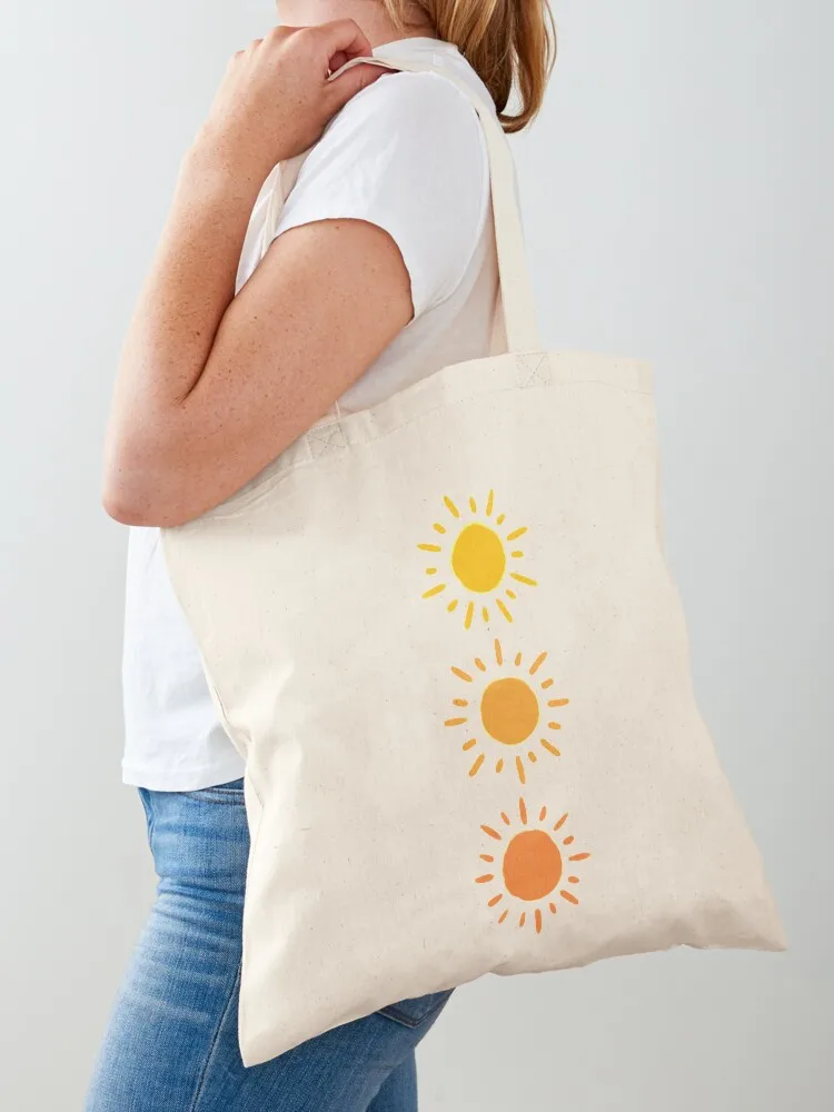 

Happy Retro Sun Pattern - Yellow Orange Red Palette Tote Bag tote bag custom Reusable bags tote bags cloth bags