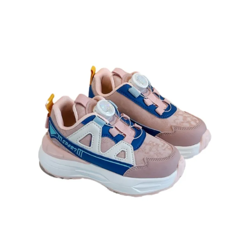 

2025 new 3-color children's sports shoes boys' breathable casual running shoes girls' dad shoes solid soft student shoes 26-38