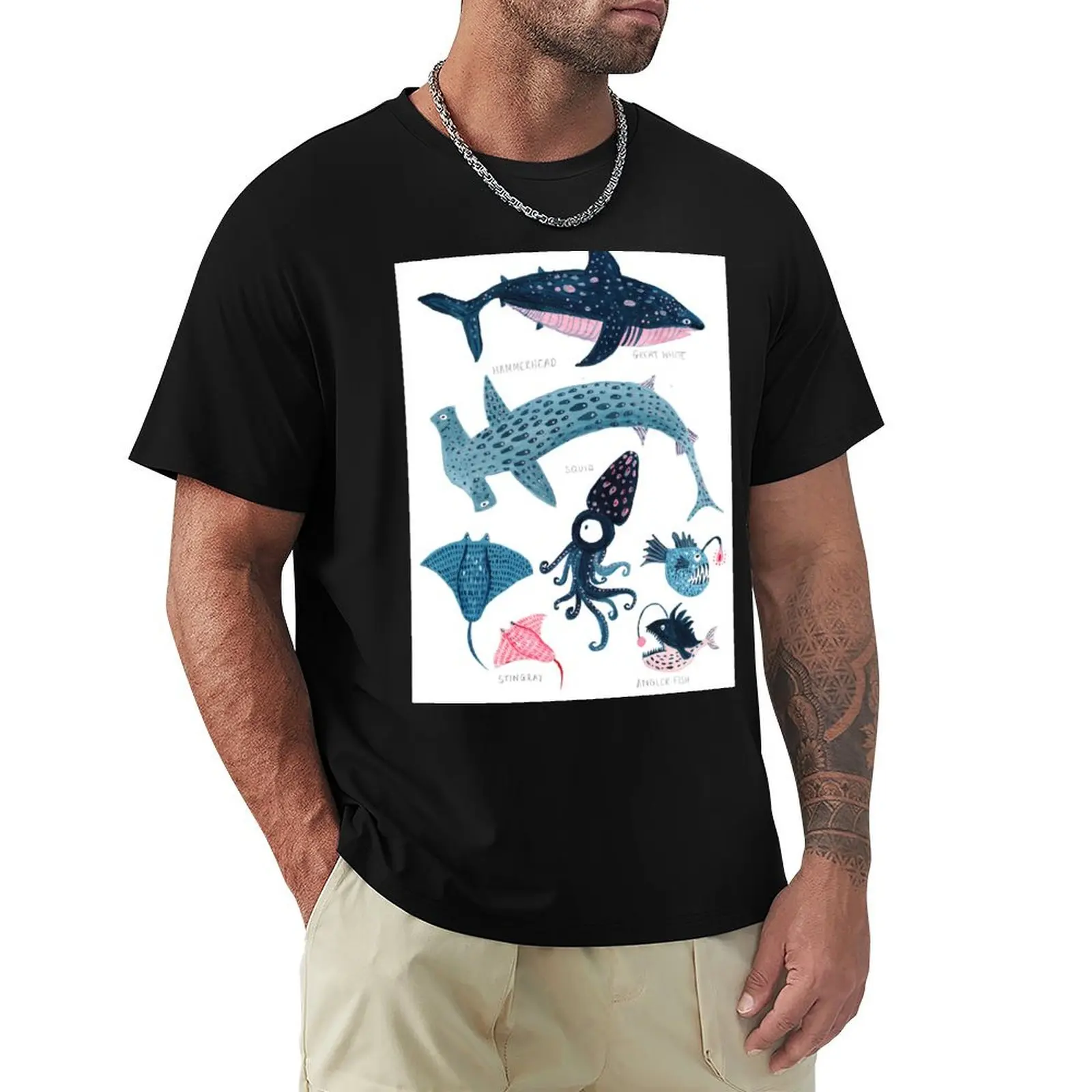 Sea Creatures T-Shirt Active Wear Sports T-Shirt for Men