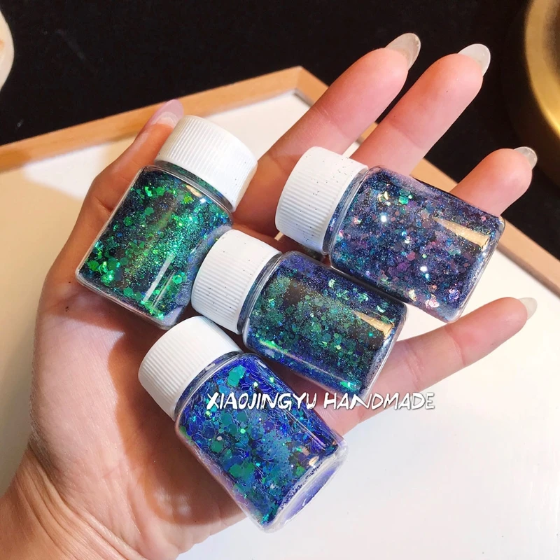 12 Colors Glitter Powder Sequins Crafts Paints Resin Cosmetic Eyes Glitter Dust Festival Decoration