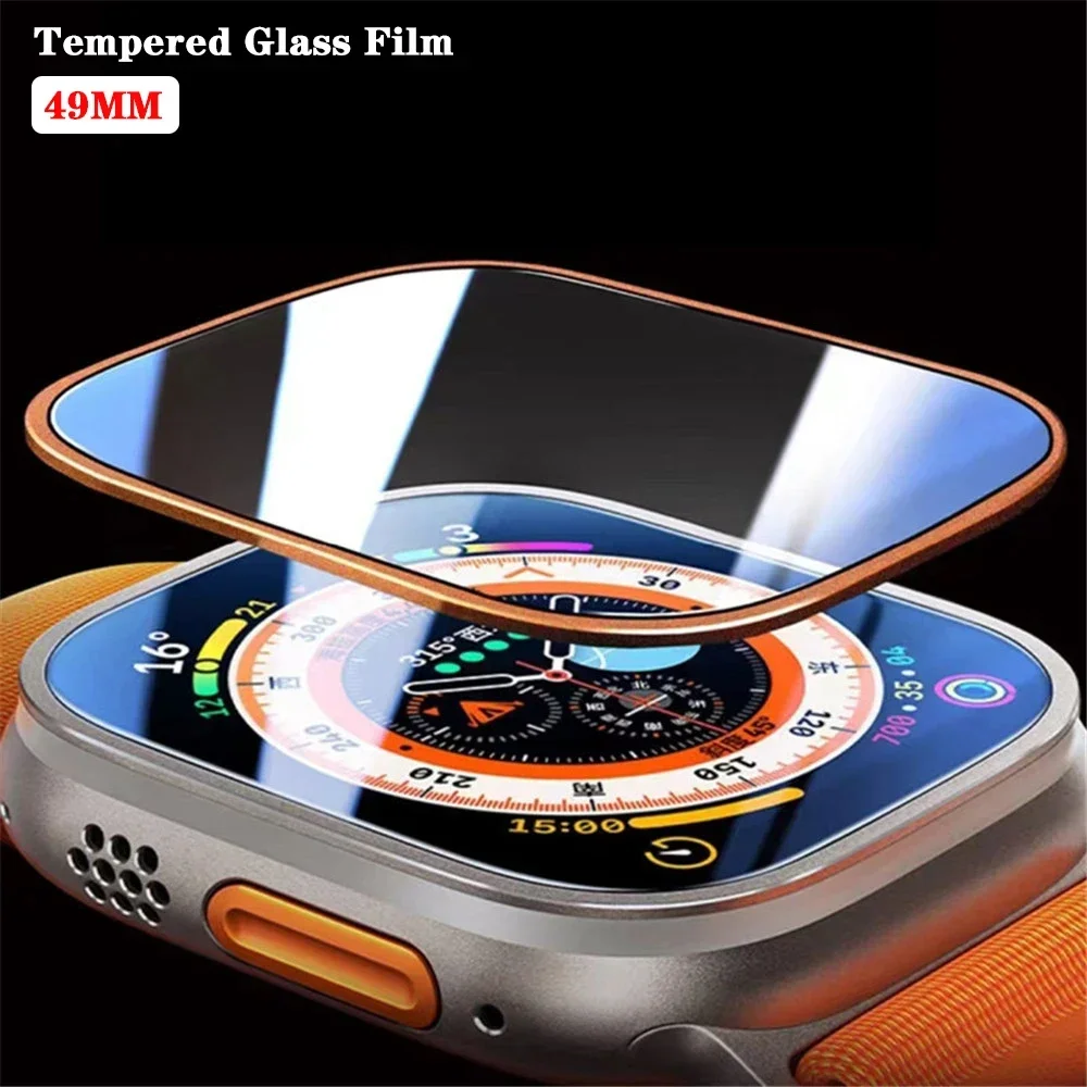 Película de vidrio templado para Apple Watch Ultra 2, Protector de pantalla a prueba de arañazos, Serie de 49mm, accesorios de banda para iwatch inteligente