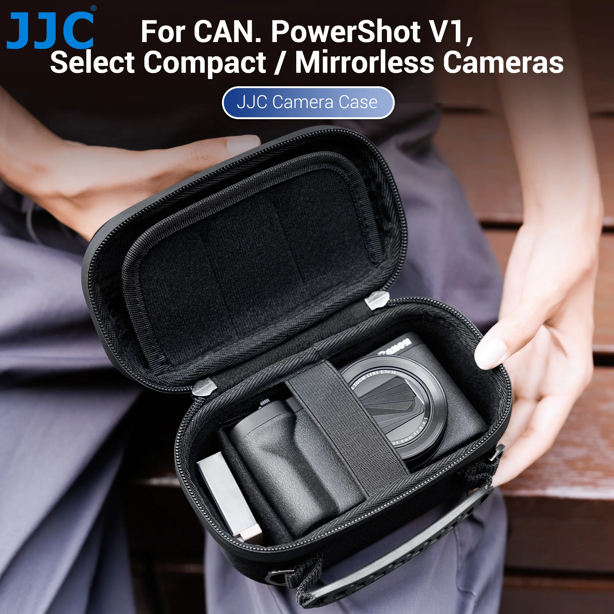 JJC 하드 여행 카메라 케이스 (캐논 파워샷 V1 V10 G7 X Mark III II G5 X 후지 X 하프 소니 V-1F ZV-1 II 올림푸스 TG-7 TG-6 TG5 용)