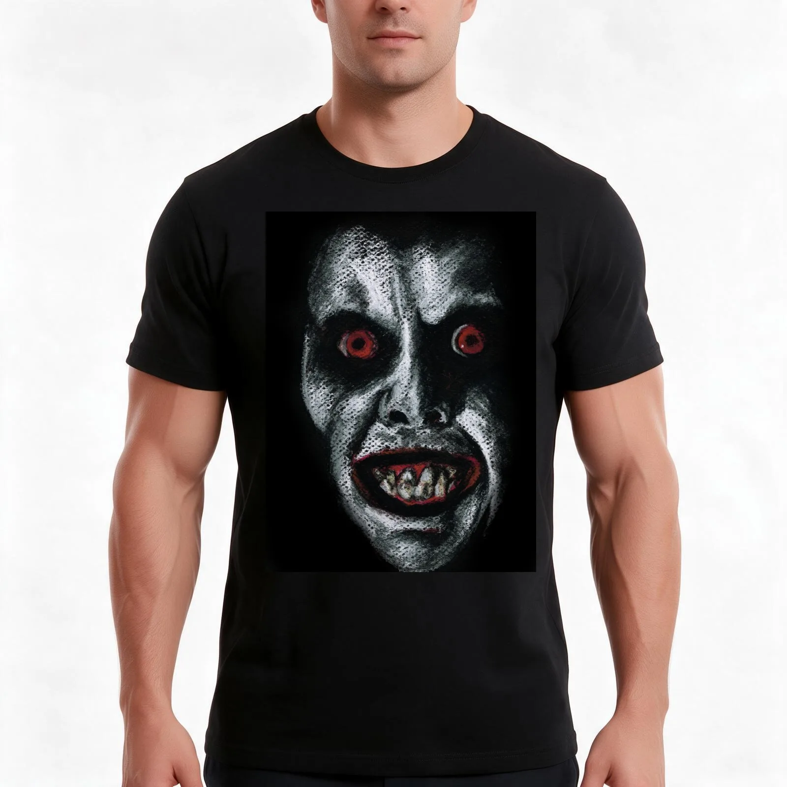Pazuzu T-Shirt, Summer Casual Cotton Tee, Oversized Streetwear Tops, Vintage Graphic Print, Loose Fit Short Sleeve, 100% Cotton
