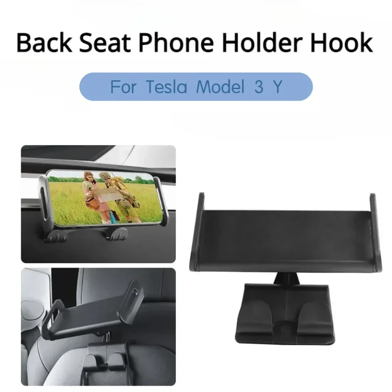 For Tesla Model 3 Y Back Seat Phone Holder Hook 360 Degree Rotate Stand Glove Box Holder for Tablet PC IPad Car Accessories 2023