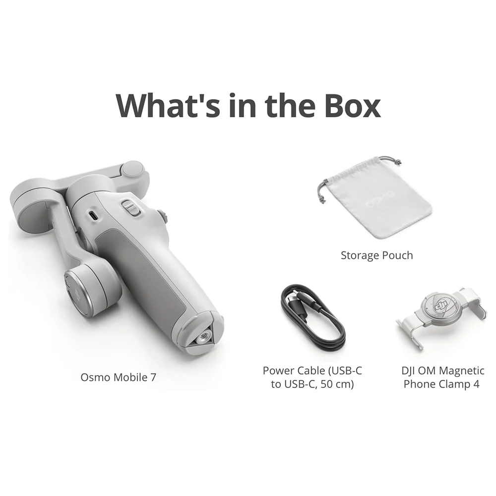 مثبت Gimbal للهاتف الذكي DJI-Osmo 7 ، تتبع أصلي ، صوت مدمج ، إمكانية إضاءة ، أصلي ، جديد