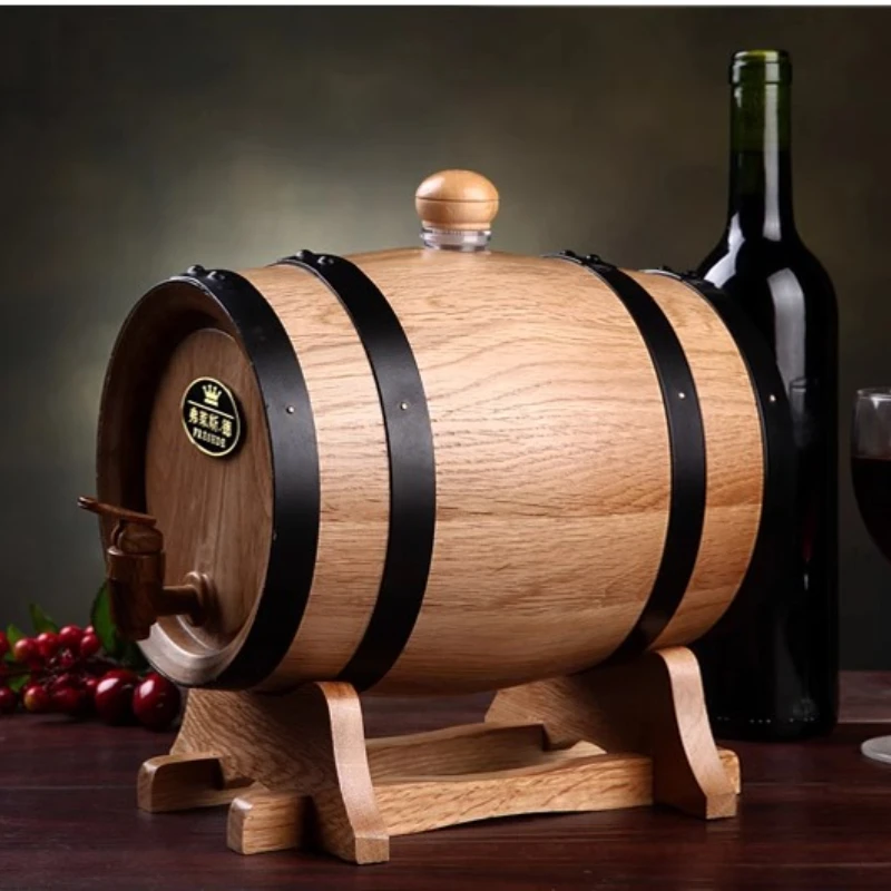 Toasted Oak Aging Barrel Wooden Wine & Spirit Cask Home Brewing Kit Charred Oak Barrel for Wine Fermentation