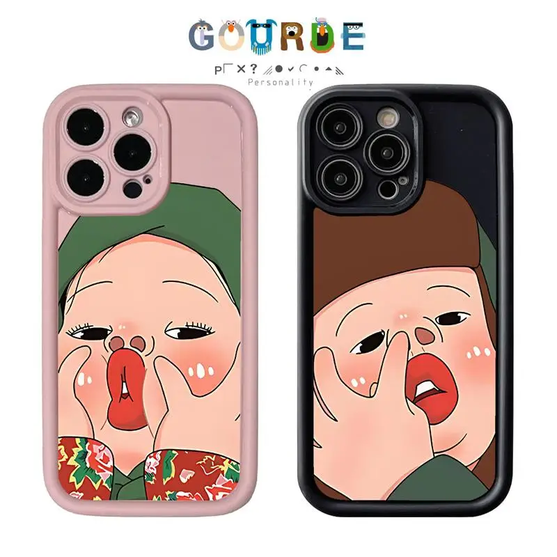 Gourde Funny Casing Casing Ghost Face Girl Pattern Phone Case for Iphone 15 14 12 13 11 Pro Max IP 7 8 Plus Iphon X XS XR Xs Max