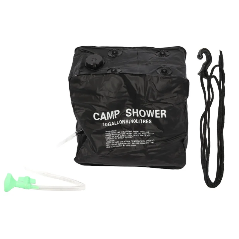 Bolsa de ducha solar de 40L con pulverizador, tela de plástico de PVC con revestimiento a prueba de rayos UV, bolsa de agua para ducha para exteriores