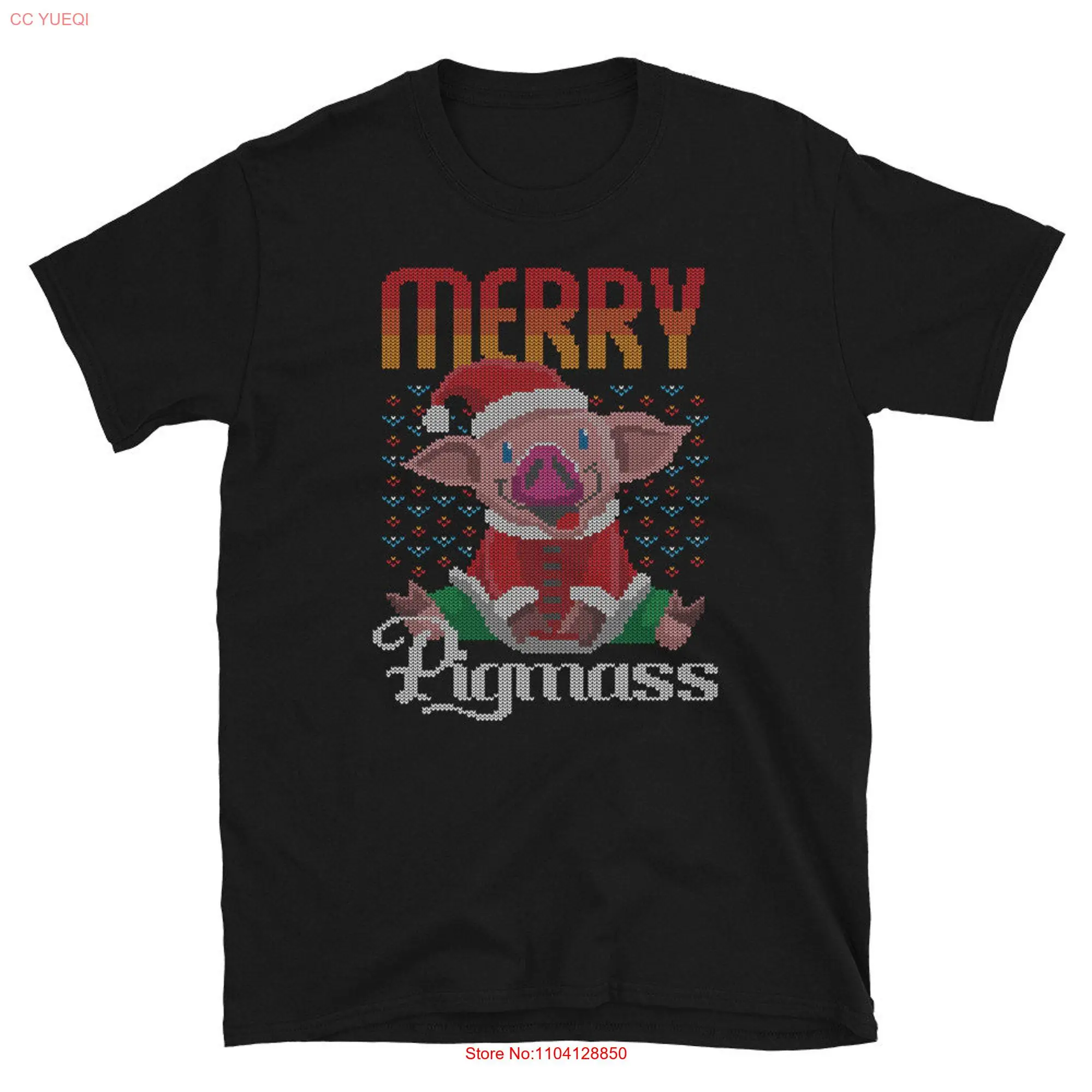 Merry Pigmas Santa Claus Pig Farmer Ugly Christmas Sweater Pigs Farm Animals T Shirt  long or short sleeves