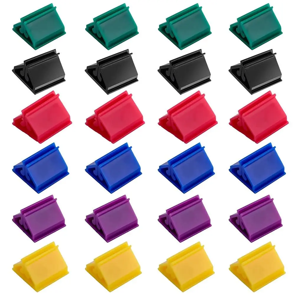 24pcs Portable Acrylic Card Holder Multi-functional Transparent Board Markers Holder Durable Card Display Stands Home Office