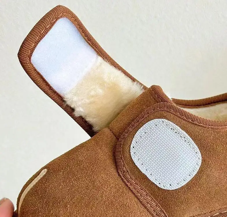 Kinder Winter Schnee Stiefel Neue 2025, Faux Wildleder Warme Plüsch Baumwolle Schuhe Jungen Mode Anti-slip Gummi Sohle mädchen Stiefeletten – Detail 4