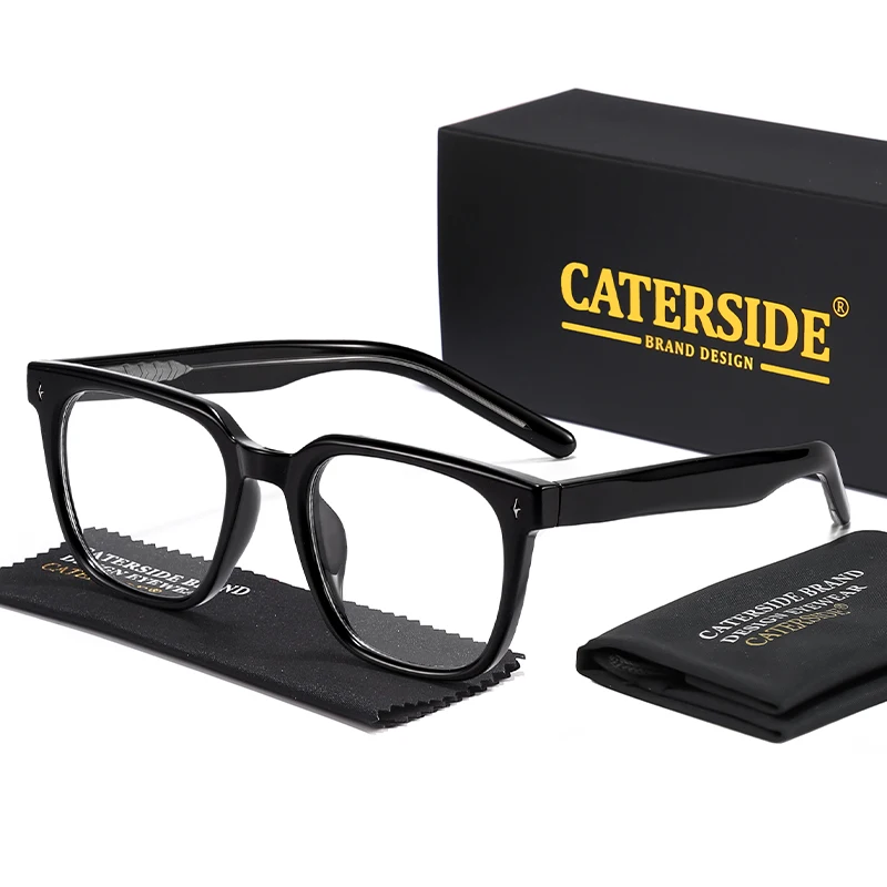 CATERSIDE Mode Herren Quadratische Brillengestell Tr-90 Rahmen Anti Blaues Licht Brillen Damen Täglich Einfache Dekorative Brillen – Detail 4