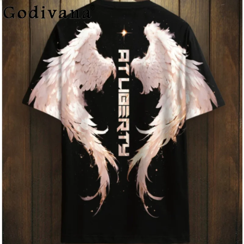 

2026 Summer New Chic Printed Short Sleeve T-Shirts Men Women Chic Fashion Thin Crew Neck Large Size Handsome Comfort T-Shirt