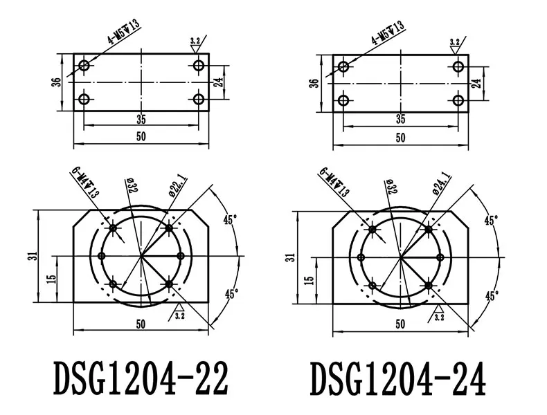 DSG12H 22mm/24mm Montagehalterung CNC-Teile 1204 Kugelumlaufspindel Aluminium-Muttergehäusehalter Passend für SFU1210/SFU1204 RM1204 – Detail 5