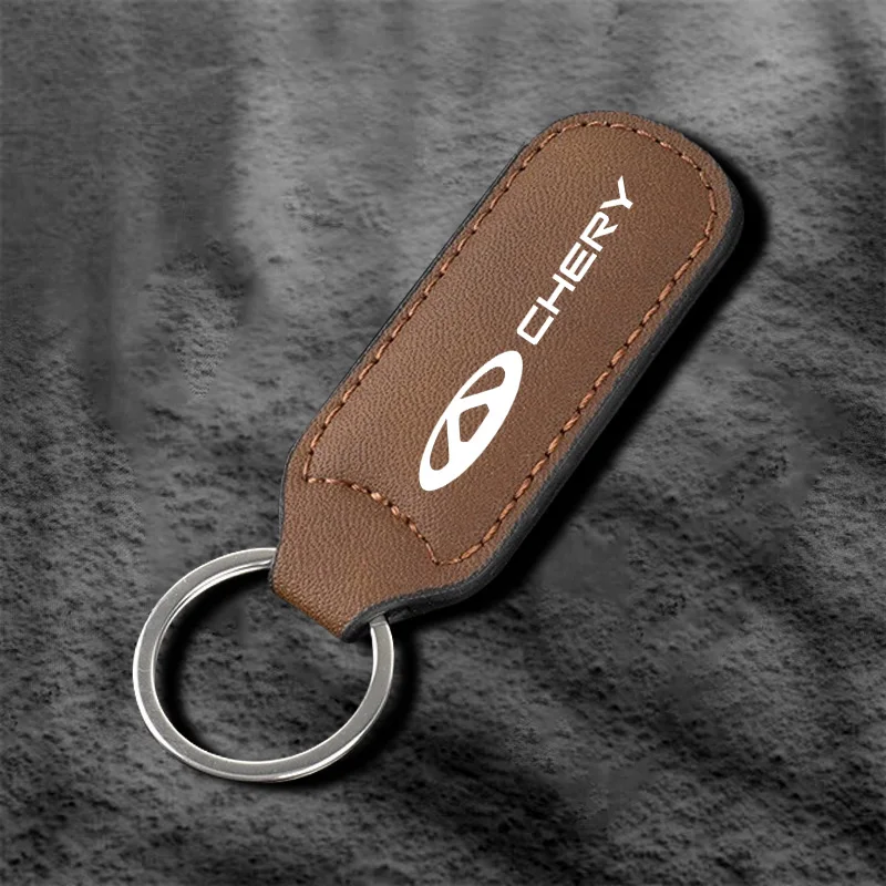 موضة الجلود شعار السيارة حامل سلسلة مفاتيح حلقة رئيسية اكسسوارات لشيري تيجو 5 2 3 7 برو 8 5X IQ QQ Fulwin الوجه Arrizo A1 A3 A5 #3