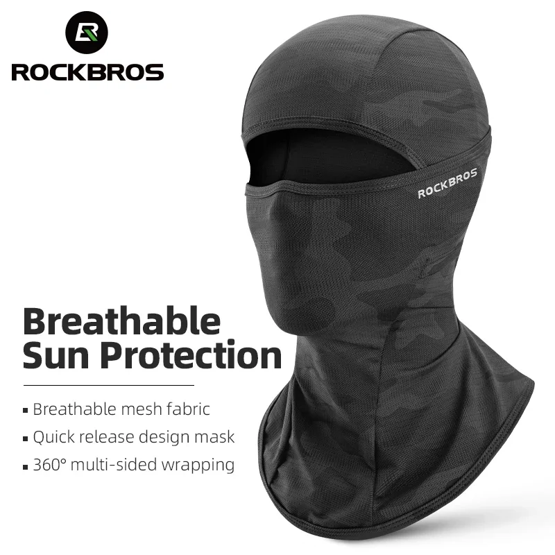 

ROCKBROS Cycling Mask Full Face UV Protection Bicycle Mask Summer Balaclava Hat Road Bike Scarf Breathable Outdoor Equipment