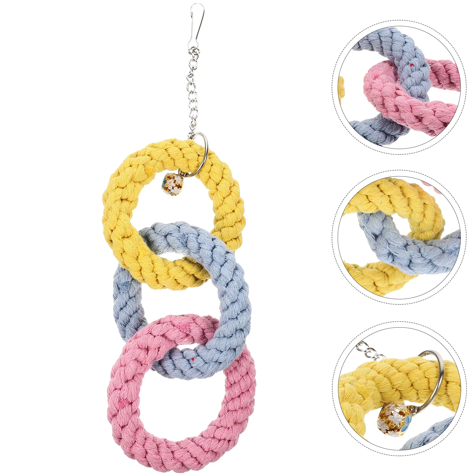 

Climbing Ring Hanging For Small Animals Durable Cloth Pet Plaything Cage Accessories Hamster Sugar Glider Chinchilla Bird Rope
