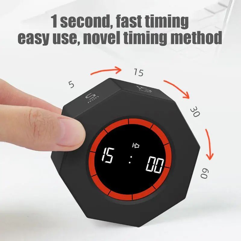 Digital Timer Productivity Cube Timer  Digital Sensor LED Display  Preset Time Kids Time Management Kitchen Countdown Timer
