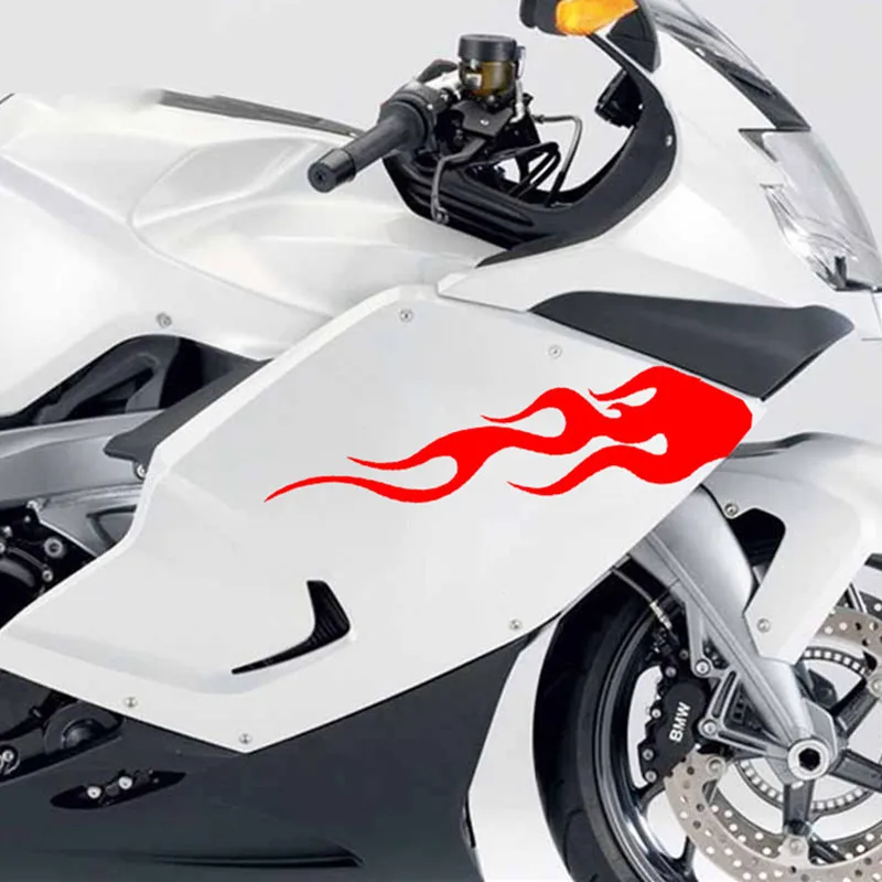 

1pc Motorcycle Helmet Flame Simulation Sticker Fuel Tank Car'S Sticker Anime Effects Bumper Fire Car Body Exterior Accessories C