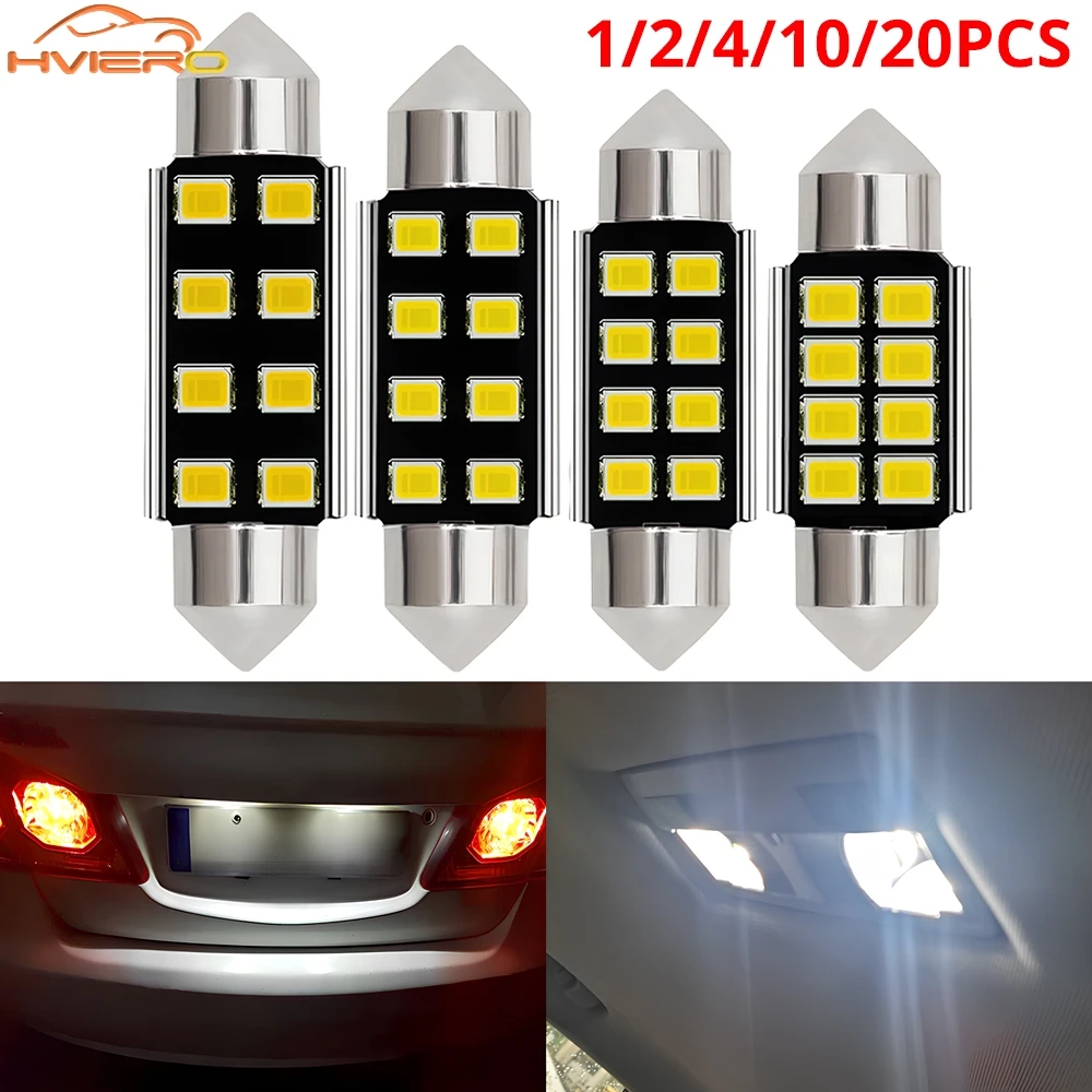 

1/2/4/10 шт. салон автомобиля купольная гирлянда C5W C10W Led 2835 8SMD белый автоматический номерной знак дверь лампа для чтения парковочный сигнал лампа