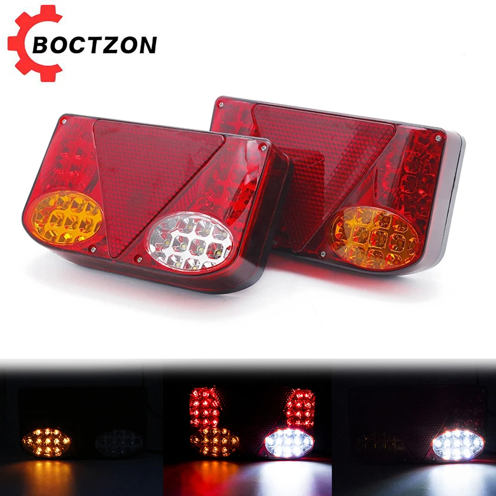 

2PCS 12V 24V 48 LED Car Truck Rear Tail Light Brake Reverse Stop Turn Signal Lamp Indicator Trailer Caravan Lorry Waterproof