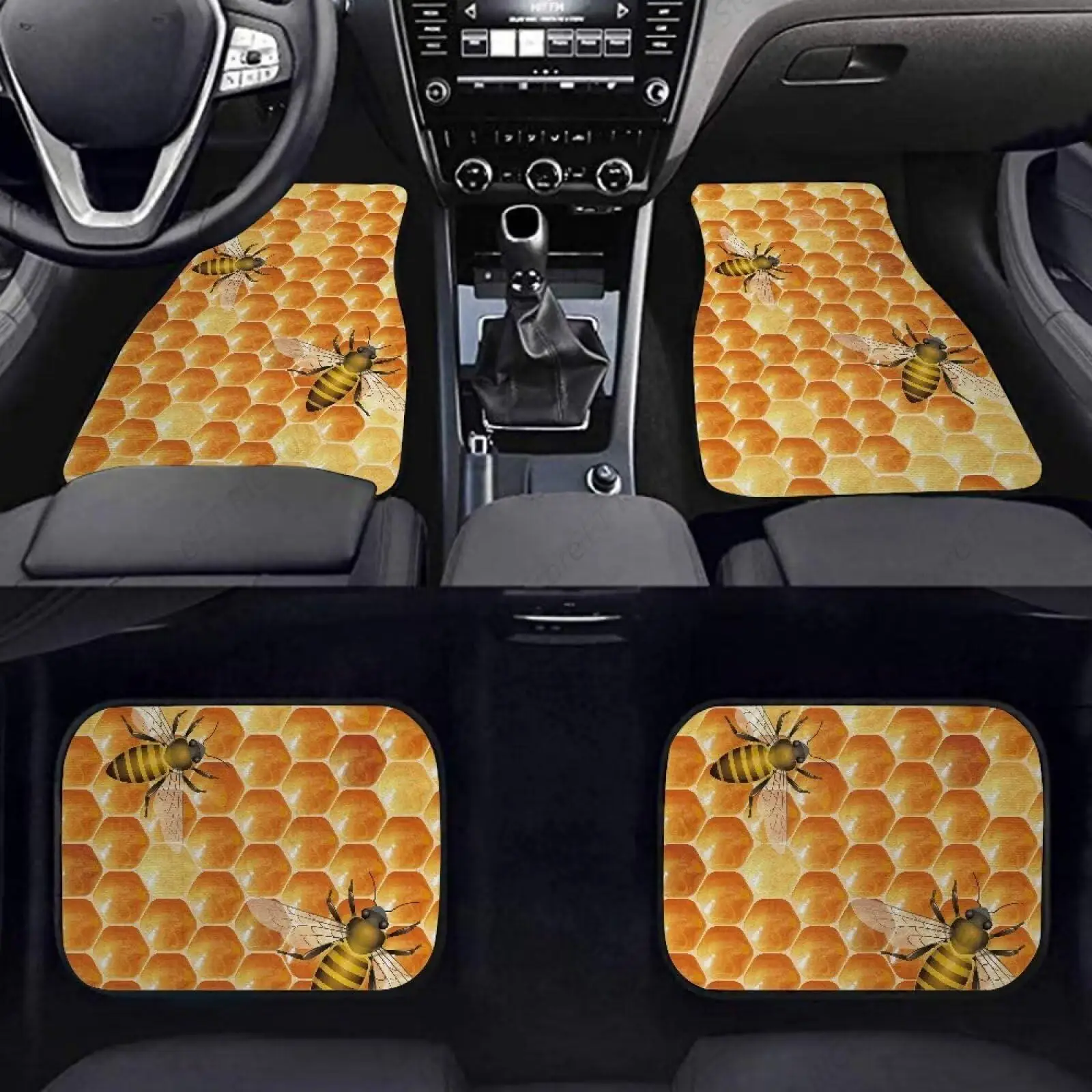 

Alfombrillas Coche Bees, Alfombrillas Antislizantes Lanteras Y Traseras 4 Piezas, Alfombrillas Protección Goma Para Todo Tip