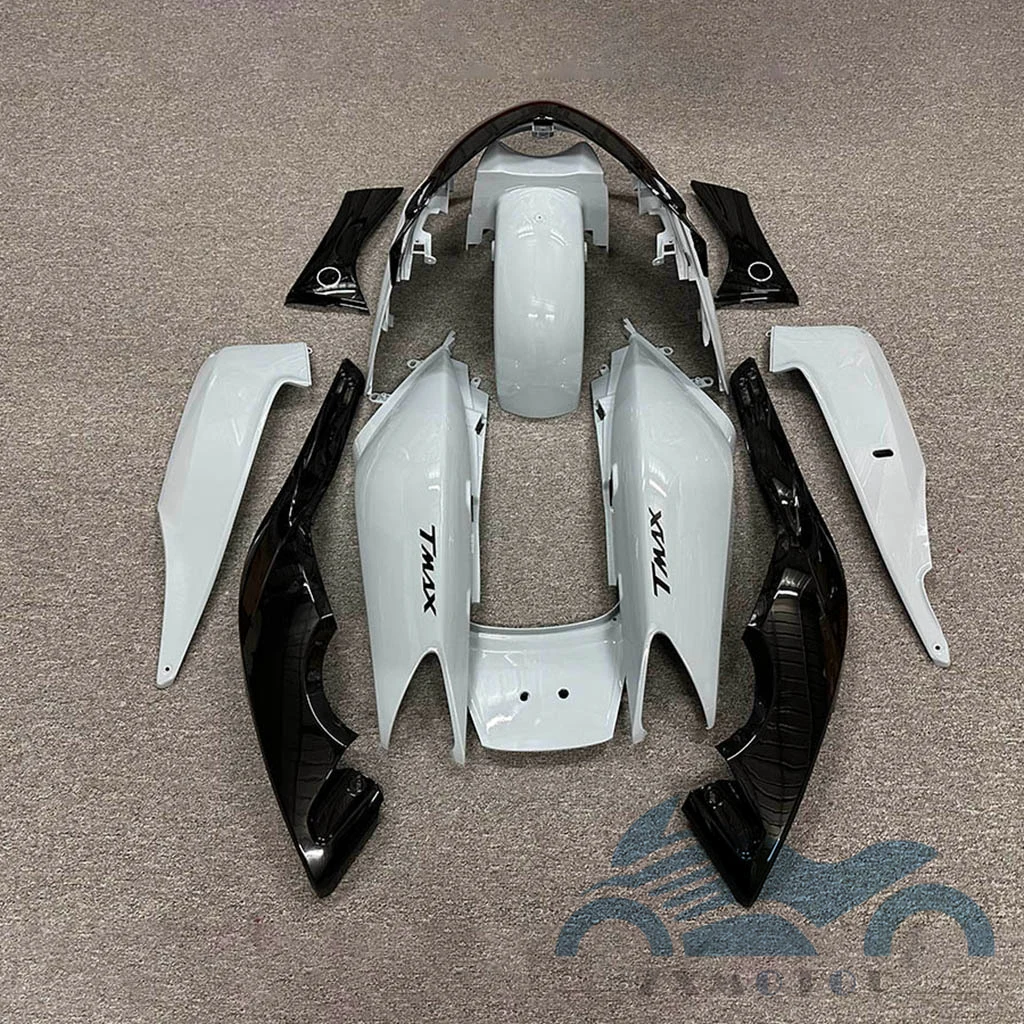 Kunststoff für Yamaha TMAX 500 XP500 T-MAX 500 2001 2002 2003 2004 2005 2006 2007, schwarz-weiße Karosserieverkleidungen