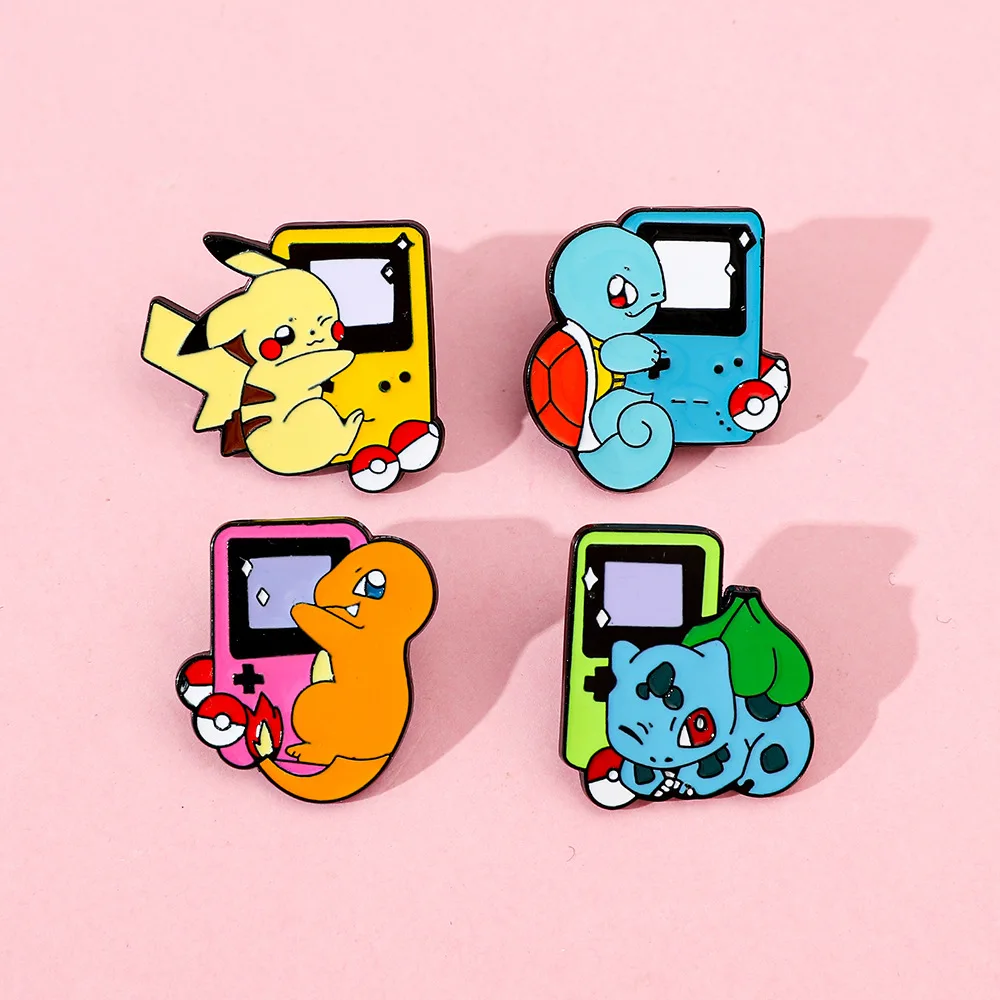 Retro Game Console Element Enamel Lapel Pins Anime Pattern Alloy Brooch Badges Decor Ornaments for Jackets Backpacks Jewelry