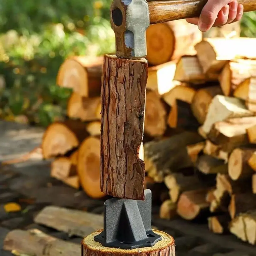 

Portable Heavy Duty Manual Wood Splitter Durable Divider Wood Splitter Wedge Black Small Firewood Kindling Splitter Camping