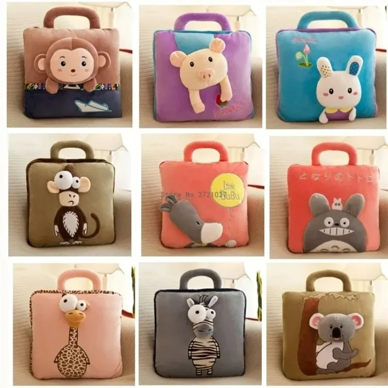 NEW Office cartoon pillow quilt dual-use cushion coral fleece pillow air conditioner is car lumbar pillow portable nap blanket