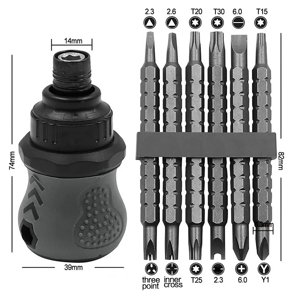 STONEGO Dual-Purpose Ratchet Screwdriver - Adjustable Cross Slot Telescopic Maintenance Tool with Scalable Bit Length