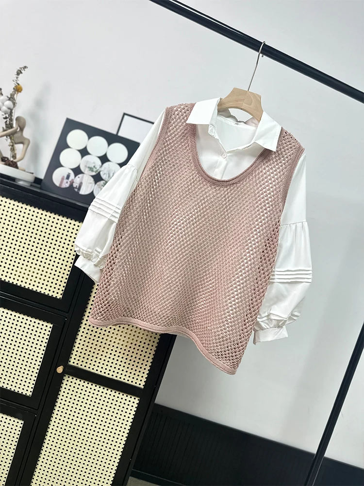 High Quality Summer Thin Cut Hollowed Out Linen Knitted Vest New Chinese Style Small Vest for Women's Outerwear Summer Top