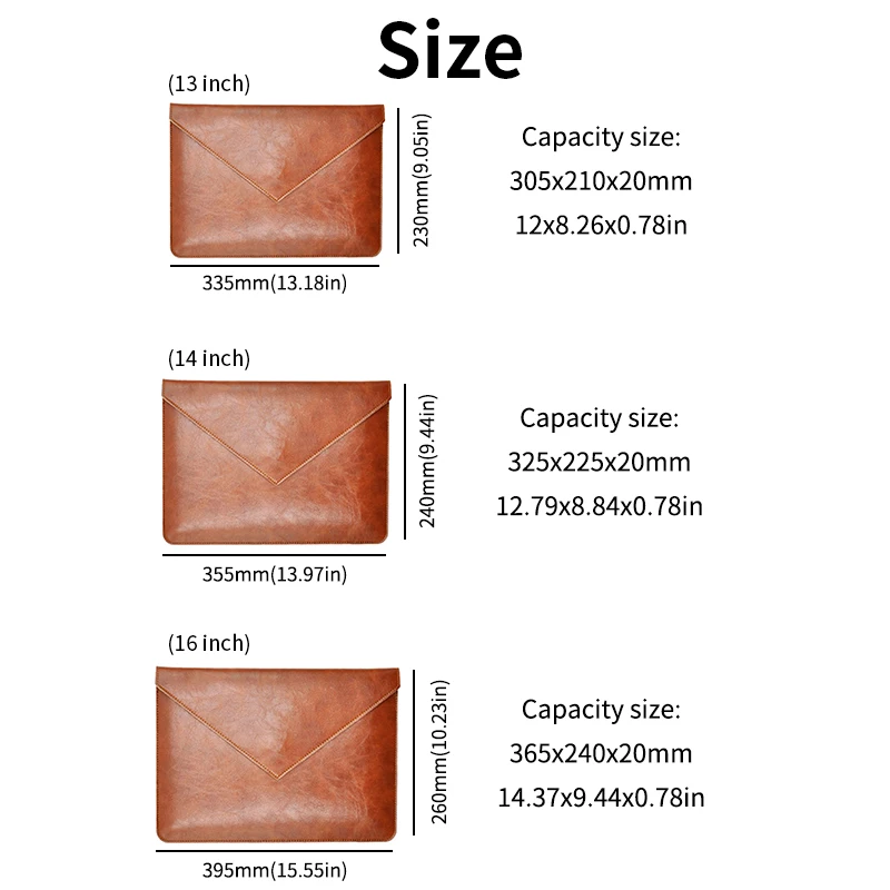 Double Layer Lightweight Laptop Tablet 13/14/15/16 Inch Bag Envelope Style Inner Case  Protective Cover For MacBook Air13.6