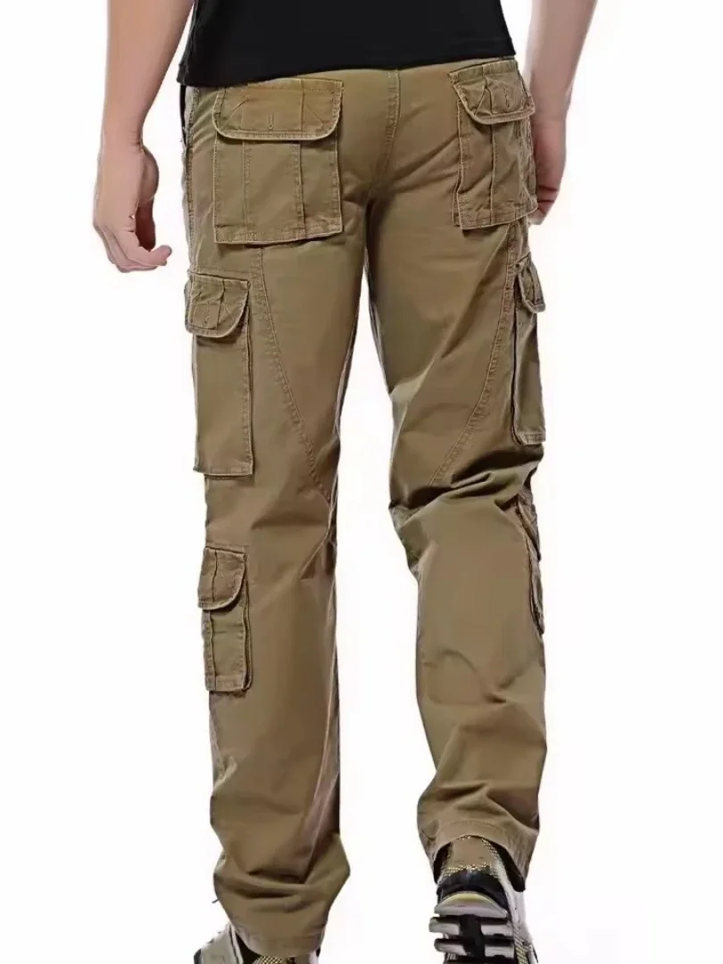Mens Pants Loose Army Tactical Pants Multi-Pocket Trousers Military Solid Color Cargo Pants for Men Pantalon Homme Plus 46