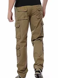 Mens Pants Loose Army Tactical Pants Multi-Pocket Trousers Military Solid Color Cargo Pants for Men Pantalon Homme Plus 46