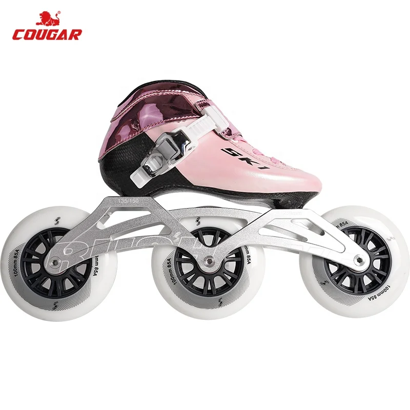 SK1 Child Speed Roller Skates 3 Wheel Skating Professional Inline Three Wheels Carbon Fiber Skate Shoes