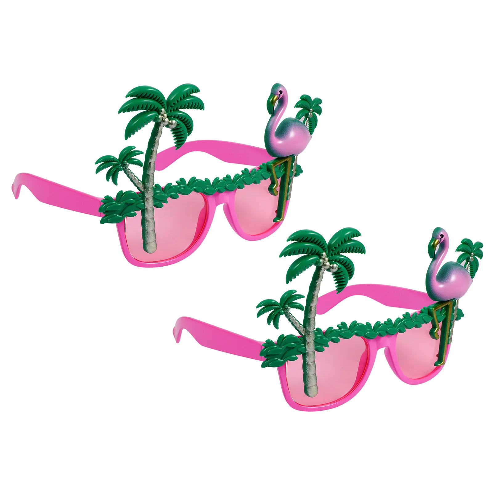 Gafas de flamenco para fiesta en la playa, accesorios de plástico ligero para fiesta hawaiana, gafas de flamenco, accesorios para fotomatón, 2 uds.