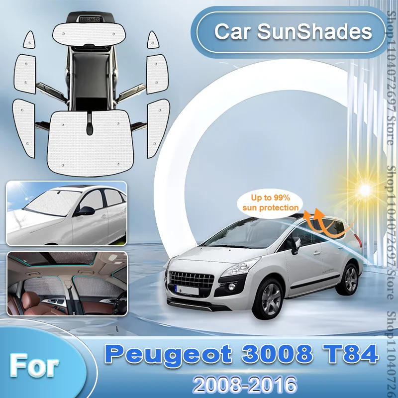 

For Peugeot 3008 Accessories T84 MK1 2008 2009-2016 Car Alu Foil Sun Shades Window Covers Aluminium Foil UV Protector Accesorios