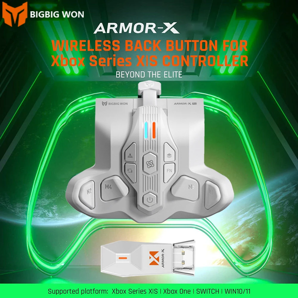 Woo X Pro 무선 뒷버튼 애드온: Xbox Series X/S, PC, PS4 컨트롤러를 위한 최적의 게이밍 성능 향상 장치