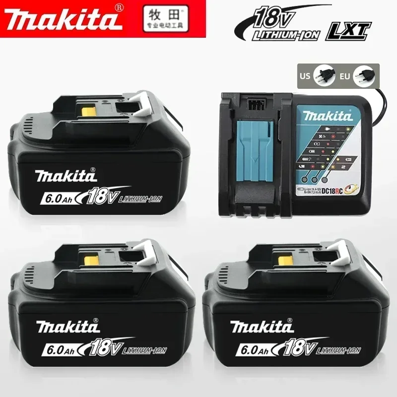 Original Makita 18V 6.0Ah Rechargeable Battery, suitable for Makita BL1840 BL1830 BL1830B BL1850 BL1850B  power tool Battery