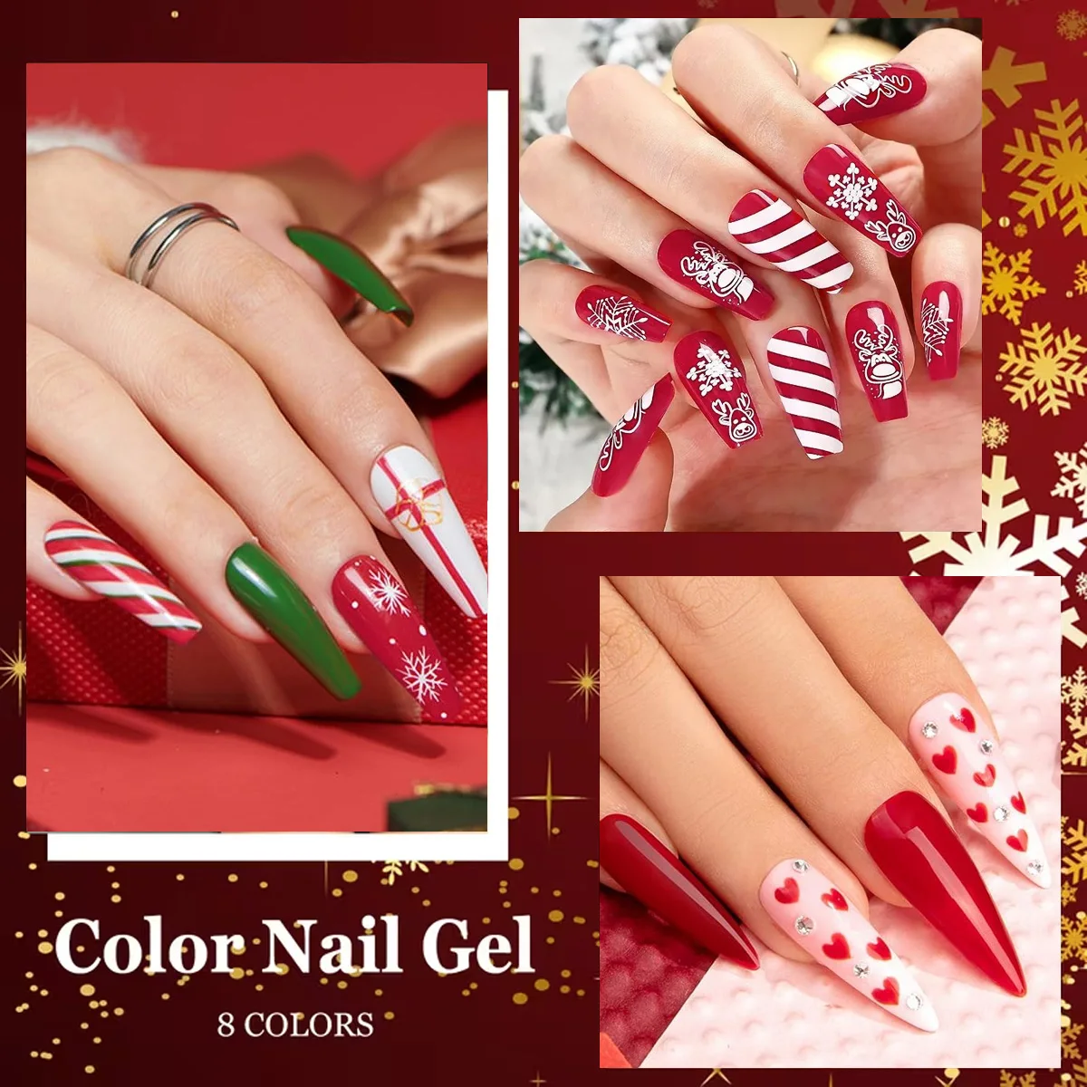 Juego de esmaltes de uñas de 8 piezas, con acabado brillante duradero, es un accesorio de uñas de belleza imprescindible y es fácil de usar.