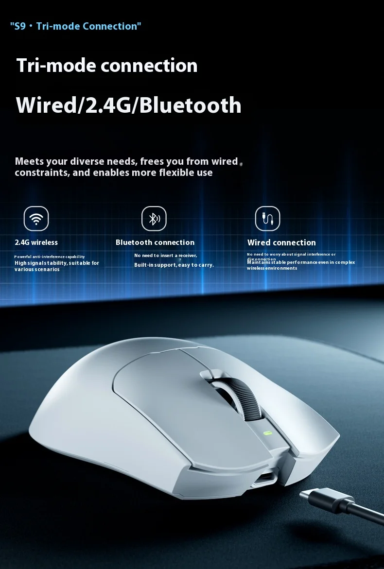 

Rechargeable Lightweight Pro Gaming Mouse - Bluetooth Tri-Mode (for Esports)