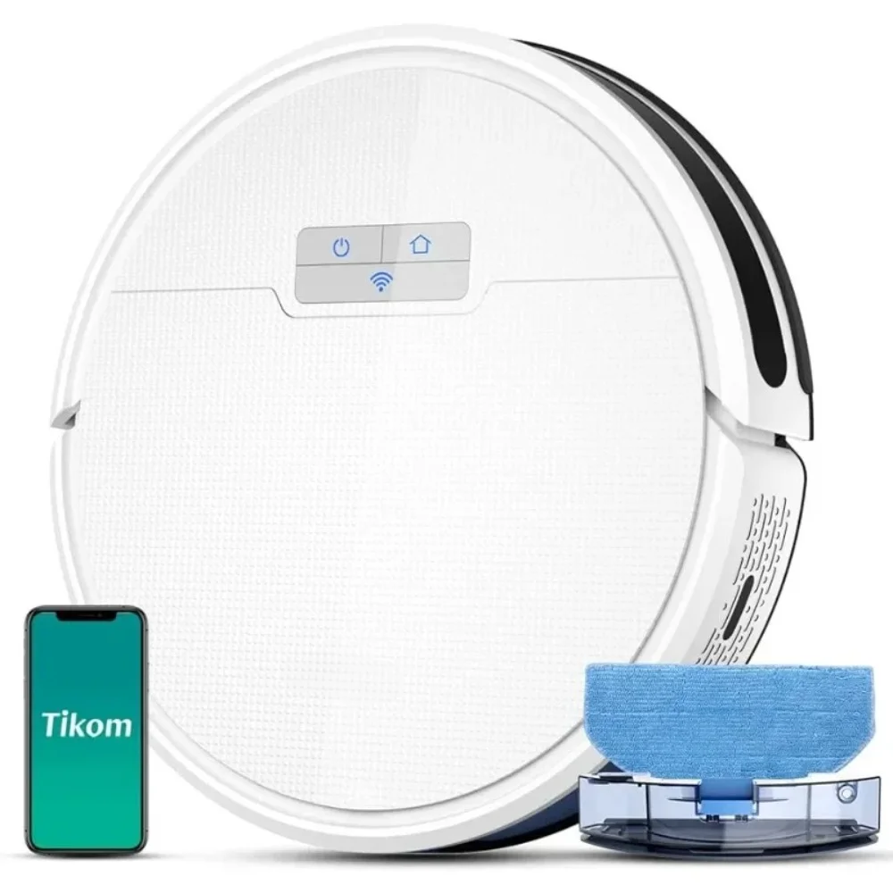 HAOYUNMA Robot Vacuum and Mop Combo 2 in 1, 4500Pa Strong Suction, 150mins Max, Wi-Fi, Self-Charging, Good for Carpet