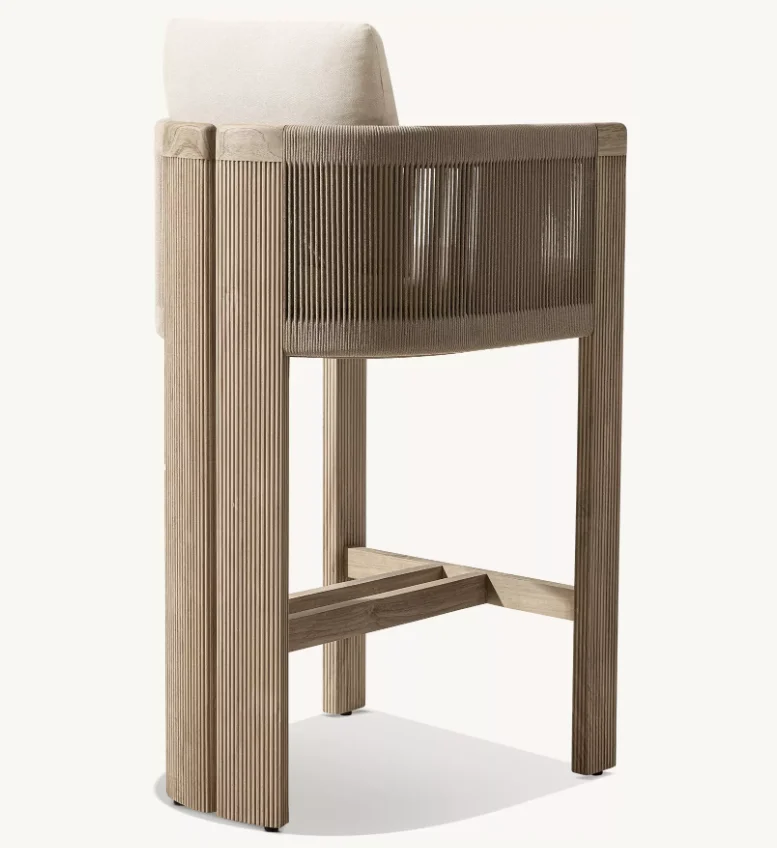 #Luxury Teak Furniture Garden Furniture Garden Rope Bar Chair Solid Wood Bar Stools