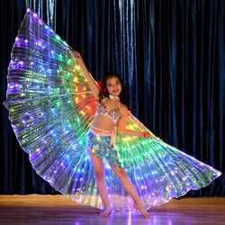 Children Dancers LED Performance Fluorescent Butterfly Wings Belly Dance  Bellydance Carnival Led Costumes Christmas Shows