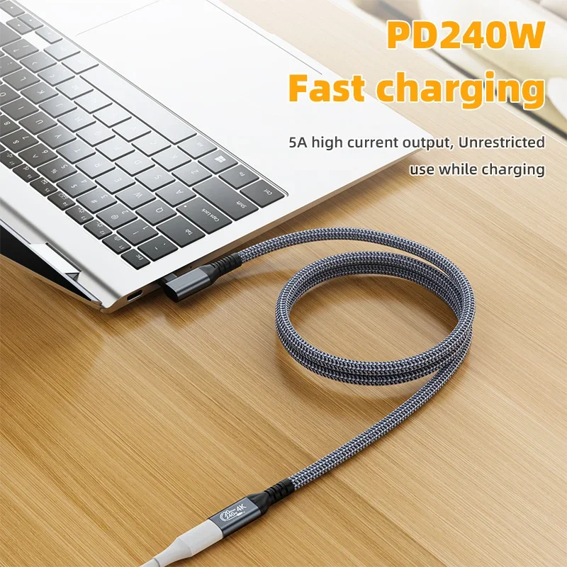 USB 3.2 Gen2 Type C Extension Cable 20Gbps Male to Female 90 Degree Elbow 4K 60Hz Video Cable Fast Charg Extender Data Cord