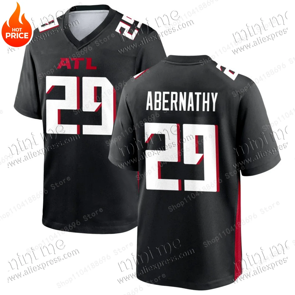 205 Summer Popular Team Football Jersey Atlanta Falcons Jersey Black T-shirt Fashion Loose Breathable Sweat-absorbing T-shirt