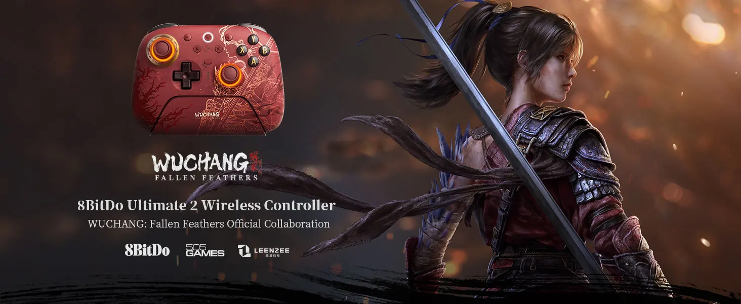 8BitDo Ultimate 2 Wireless Controller WUCHANG: Fallen Feathers für Windows und Android, mit TMR-Joysticks, 8Speed Tech Gamepad – Detail 1