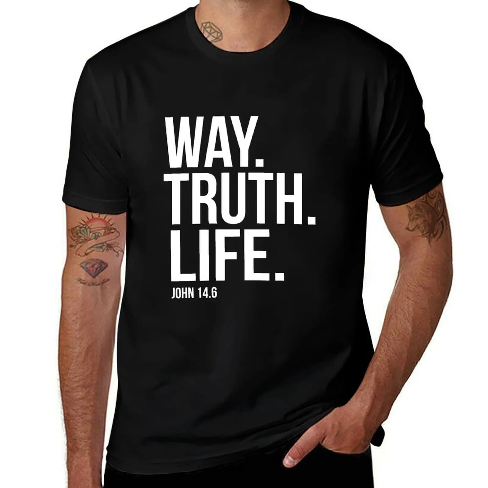 Way Truth Life John 14:6 Bible Scripture Verse Christian Gift T-Shirt Comfortable Daily Wear Tee