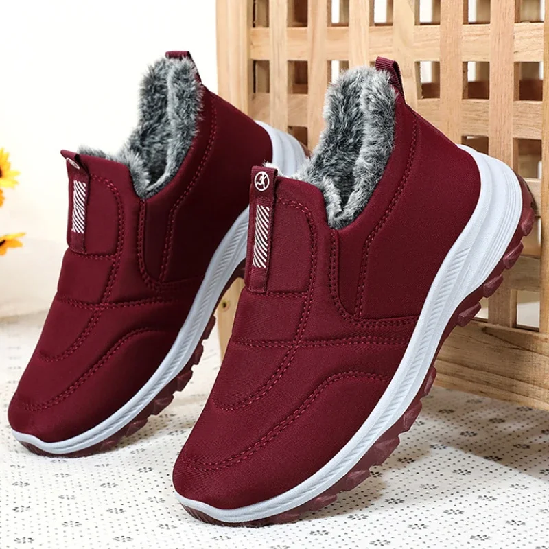 Women's Snow Boots Winter Cotton Shoes for Men Non-slip Plush Fur Thick Ankle Boot Oudoor Hiking Warm Boots Sneakers Women New